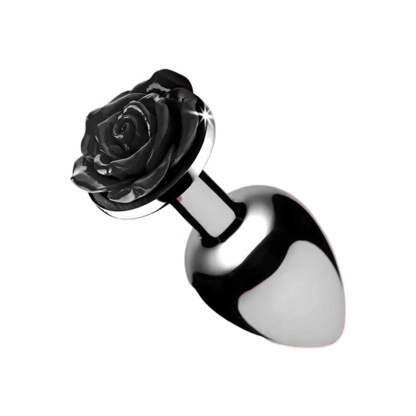 Black Rose Silver Small Anal Plug